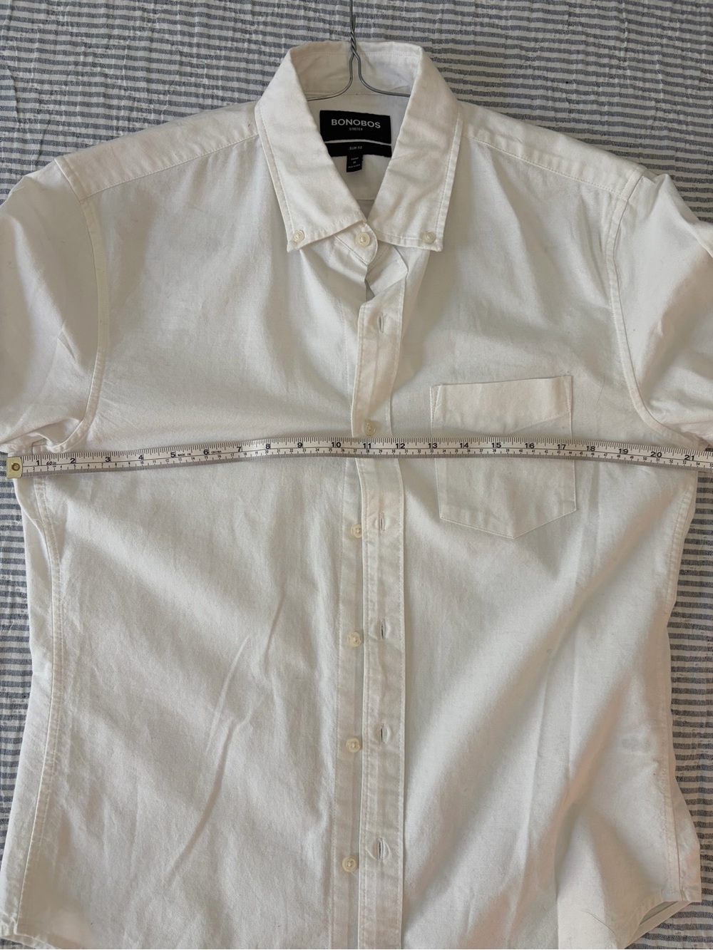 Bonobos- Men's White Button-Down Shirt - Classic Oxford- slim fit size M - Picture 5 of 8
